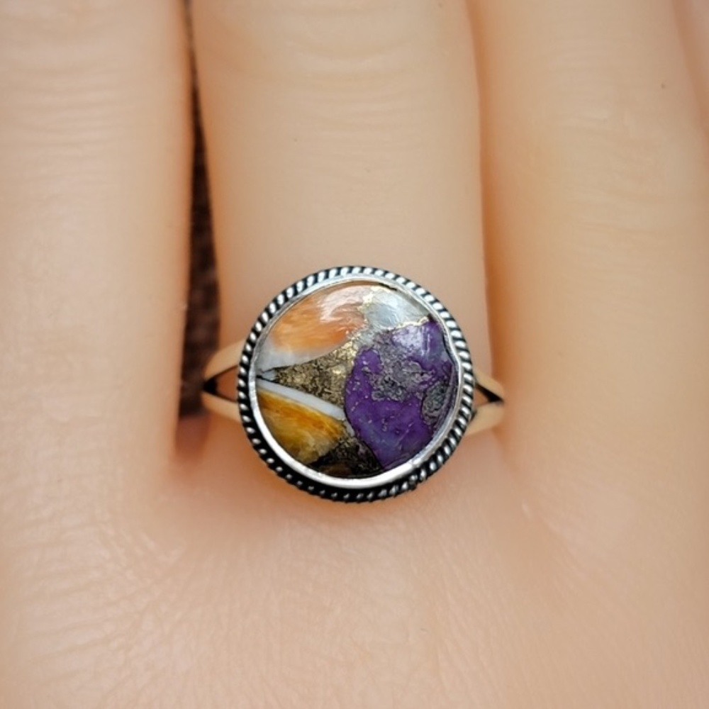 Native Kingman Turquoise Gemstone Ring Size 7 Sterling Silver Boho Jewelry